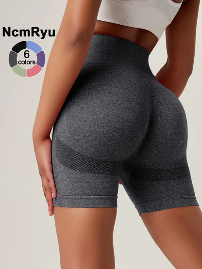 Women'S High Waist Workout Stretch Shorts Butt Lifting Tummy Control Ruched Booty Smile Yoga Short Pants High Waisted Shorts Athletic Wear Shorts Sport Shorts